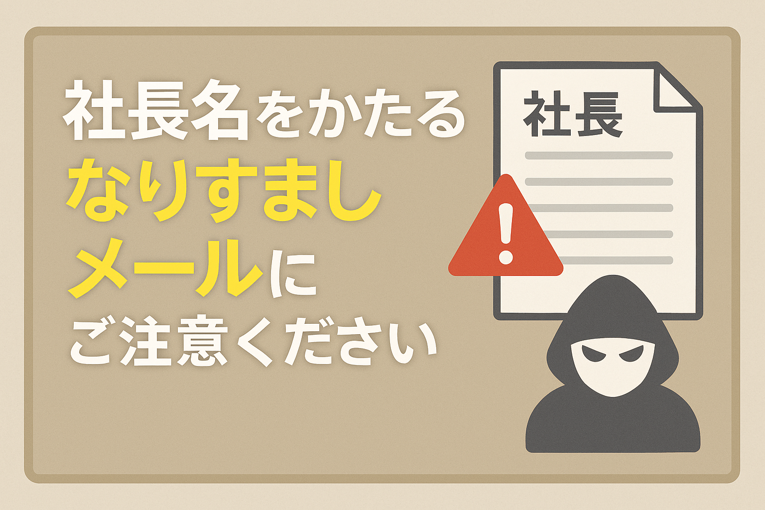 【注意喚起コラム】社長名をかたる“なりすましメール”と、LINEへ誘導する詐欺にご注意ください